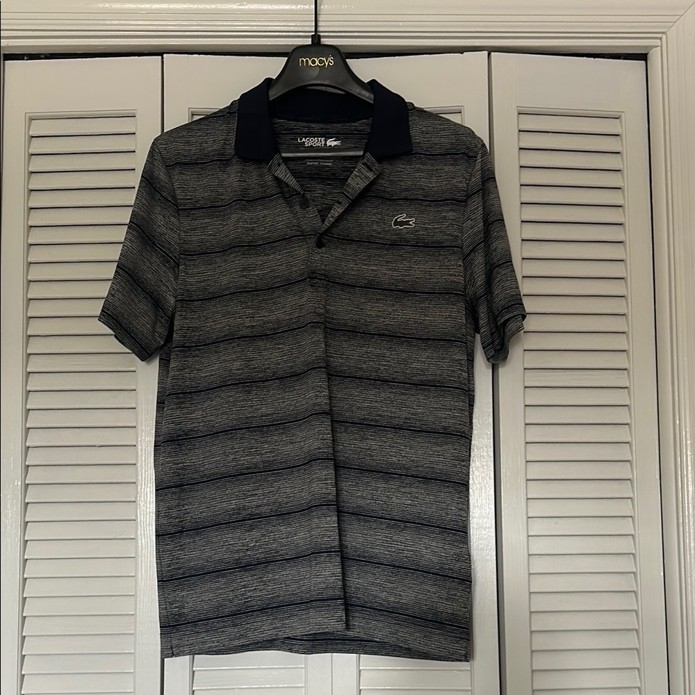 Lacoste Spirt Men's Gray Striped Polo Shirt